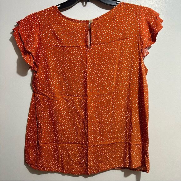 Ces Femme Orange Flutter Sleeve Blouse (667) - Picture 4 of 4